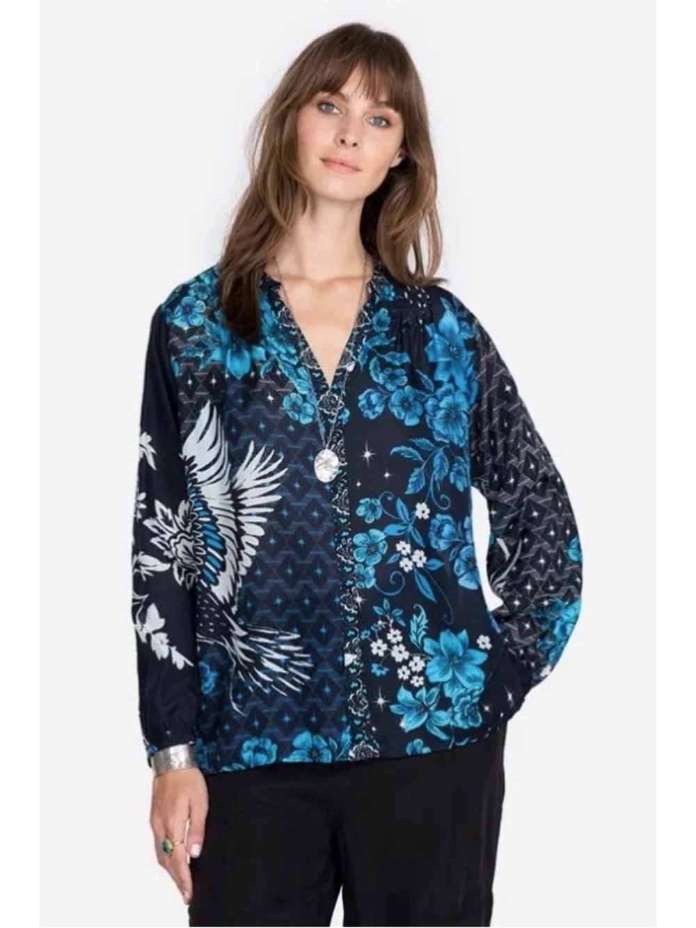 Johnny Was Phoenix Tate button down blouse sz XS 21 PTP LNWOT